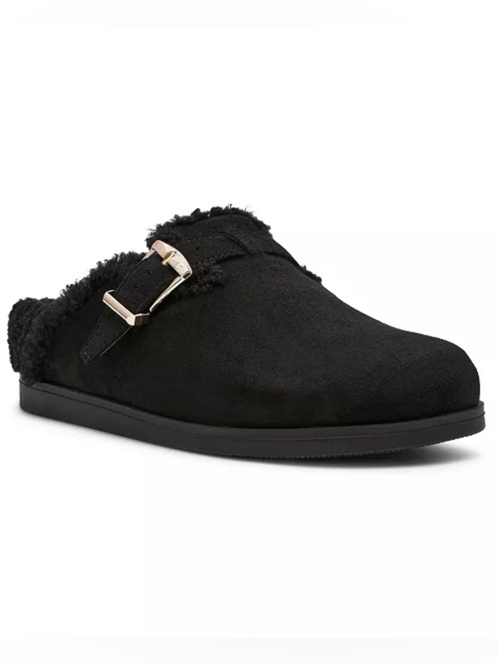 DV by Dolce Vita Women's Cozy Slide Clogs in Black Faux Suede